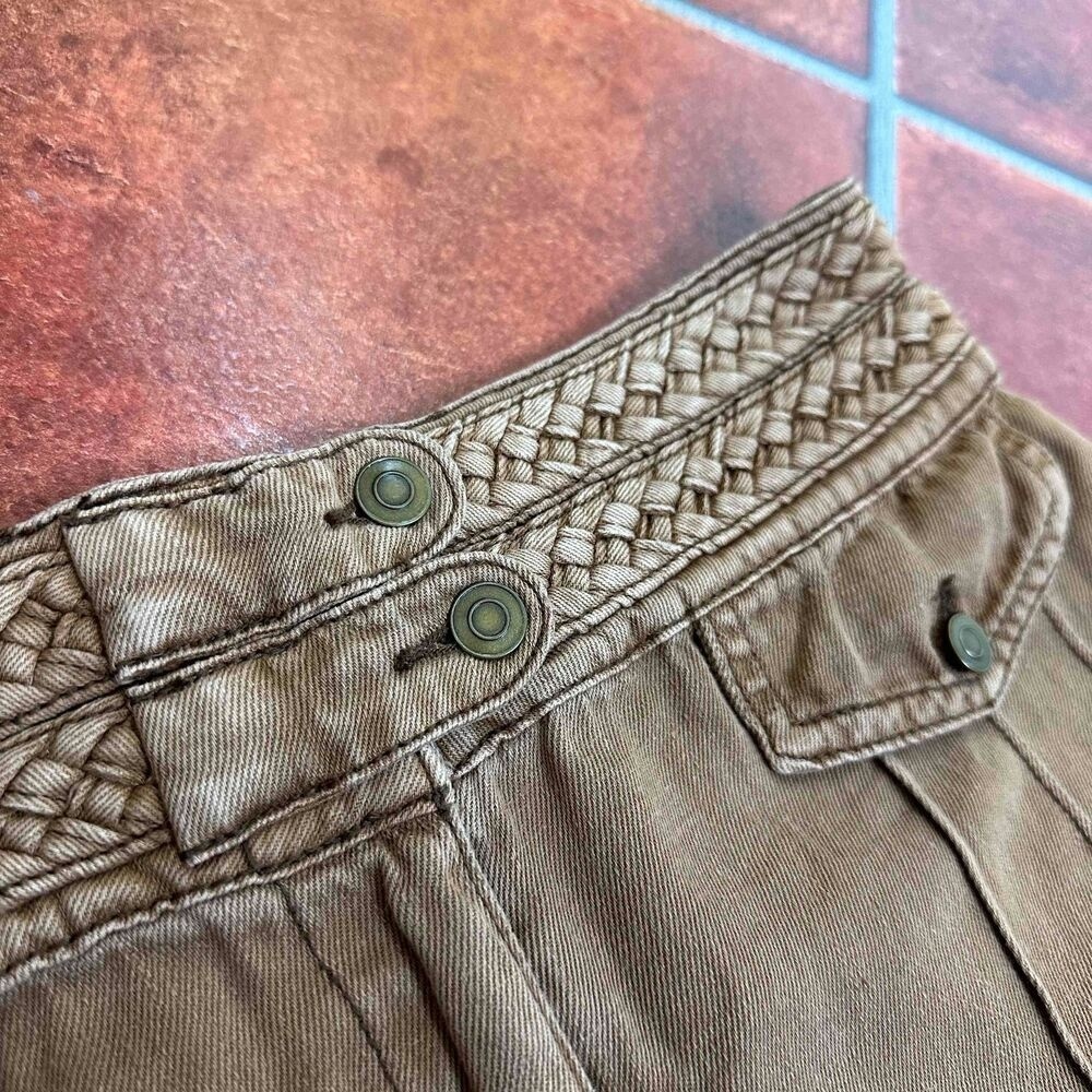 Free People Braided Waistband Front Pockets Casual Skirt Size 8